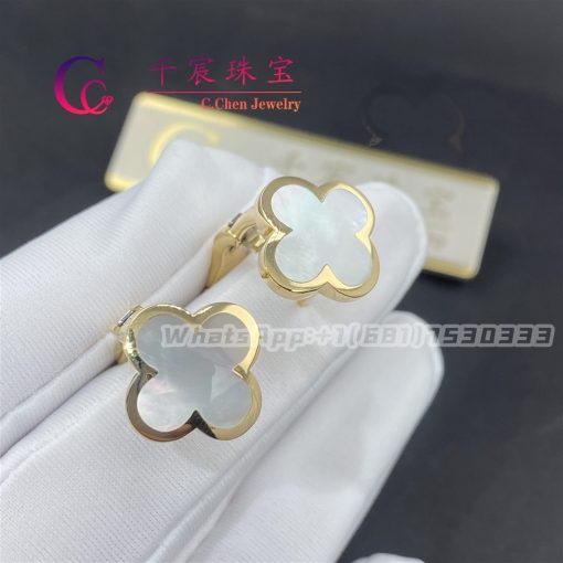 Van Cleef Arpels Pure Alhambra Earstuds Yellow gold Mother-of-pearl VCARA38800