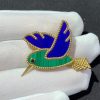 Van Cleef & Arpels Lucky Animals Hummingbird Clip Lapis Lazuli, Malachite, Onyx VCARP2B000