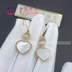 Chopard Happy Hearts Earrings, Ethical Rose Gold, Diamonds Mother-of-pearl 837482-5310