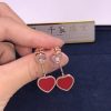 Chopard Happy Hearts Earrings, Ethical Rose Gold, Diamonds Red Stone 83A082-5801