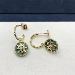 Dior Rose Des Vents Earrings Diamonds and Malachite