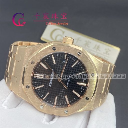 Audemars Piguet Royal Oak Rose Gold Selfwinding 41mm Black Index 15400or Oo 1220or 01 (5)