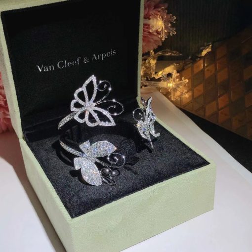 Van Cleef Arpels Flying Butterfly Bracelet White Gold VCARC24900