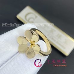 Van Cleef Arpels Frivole Ring 1 Flower Small Model Yellow Gold Vcarp2ds00 (1)