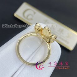 Van Cleef Arpels Frivole Ring 1 Flower Small Model Yellow Gold Vcarp2ds00 (4)