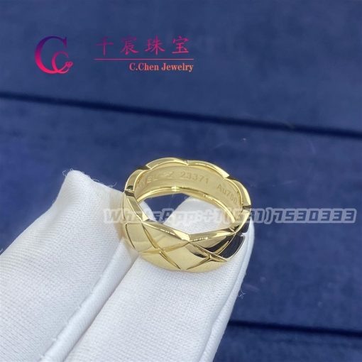 Chanel COCO Crush Ring Quilted Motif Small Version 18k Yellow Gold J10571