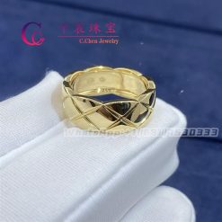 Chanel COCO Crush Ring Quilted Motif Small Version 18k Yellow Gold J10571