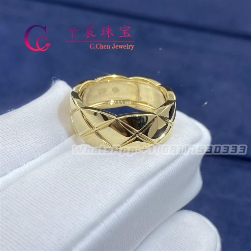 Chanel COCO Crush Ring Quilted Motif Small Version 18k Yellow Gold J10571