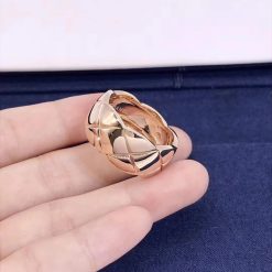 Chanel COCO Crush Ring Quilted Motif Small Version 18k Rose Gold J10817