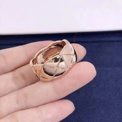 Chanel COCO Crush Ring Quilted Motif Small Version 18k Rose Gold J10817