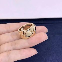 Chanel COCO Crush Ring Quilted Motif Large Version 18K yellow Gold J10574