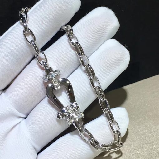 Fred Force 10 Bracelet 18k White Gold and Diamonds Large Model -0B0026-6B0353