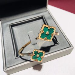 Buccellati Opera Color 18k Rose Gold Contrarie Malachite Bracelet (2)