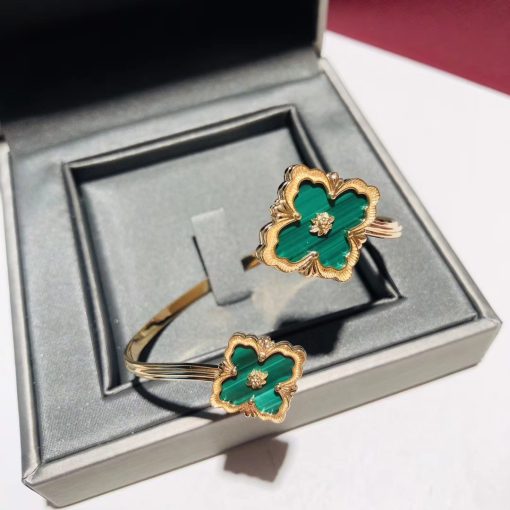 Buccellati Opera Color 18k Rose Gold Contrarie Malachite Bracelet (2)