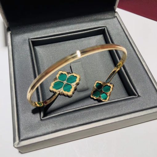 Buccellati Opera Color 18k Rose Gold Contrarie Malachite Bracelet (4)