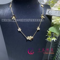 Van Cleef & Arpels Frivole Necklace 9 Flowers Yellow Gold Diamond VCARP3W600