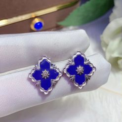 Buccellati Opera Earrings With Lapis Accents 18k White Gold (3)