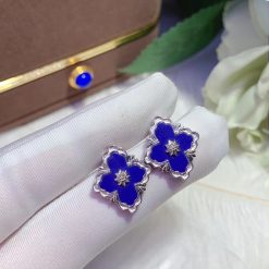 Buccellati Opera Earrings With Lapis Accents 18k White Gold (5)