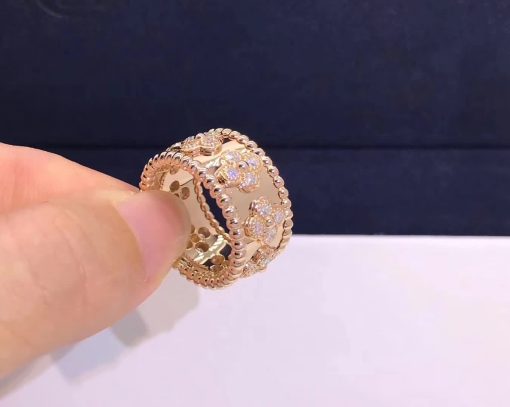 Van Cleef Arpels Perlée Clovers Ring Rose Gold VCARO9NB00