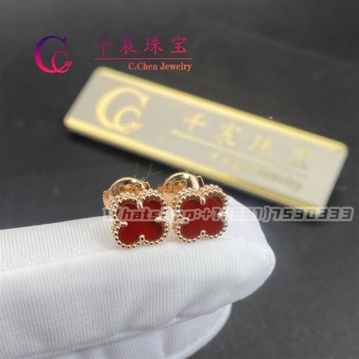 Van Cleef & Arpels Sweet Alhambra Earstuds Rose gold Carnelian VCARN6BO00