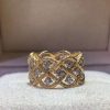 Buccellati Etoilee Band Ring with Diamonds 18k Yellow and White Gold