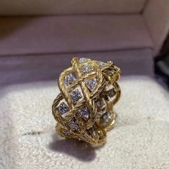 Buccellati Etoilee Band Ring With Diamonds 18k Yellow And White Gold (2)