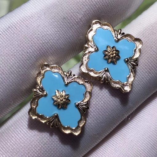 Buccellati Opera Stud Earrings Yellow Gold Turquoise (1)