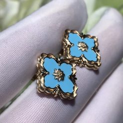 Buccellati Opera Stud Earrings Yellow Gold Turquoise (2)