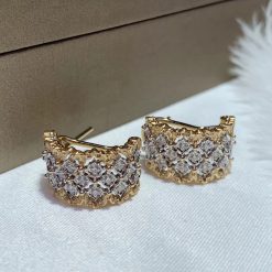 Buccellati Rombi Earrings 18 Karat Yellow And White Gold Diamond (2)