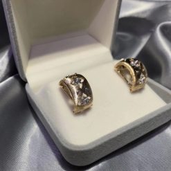 Buccellati Macri Giglio 18 Karat Yellow And White Gold Diamond Hoop Earrings (4)