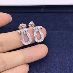 Fred Force 10 Earrings 18k White Gold and Diamonds Medium Model -8B0234