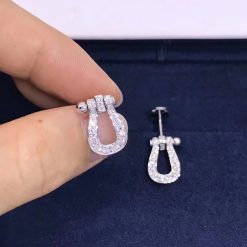 Fred Force 10 Earrings 18k White Gold and Diamonds Medium Model -8B0234