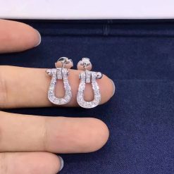 Fred Force 10 Earrings 18k White Gold and Diamonds Medium Model -8B0234