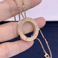 Cartier Love Necklace 3 Diamonds Rose Gold B7014700