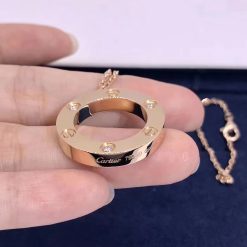 Cartier Love Necklace 3 Diamonds Rose Gold B7014700