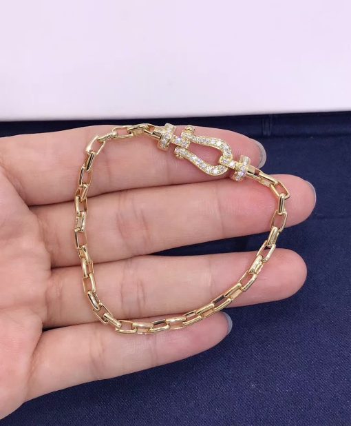 Fred Force 10 Bracelet 18k Yellow Gold and Diamonds Medium Model -0B0071