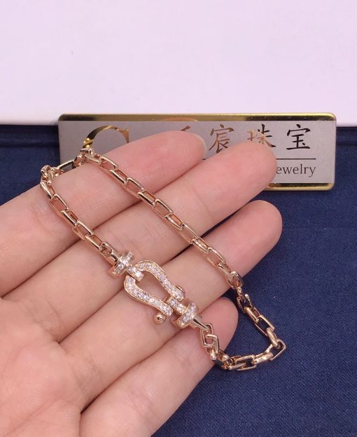 Fred Force 10 Bracelet 18k Pink Gold and Diamonds Medium Model -0B0071