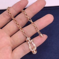 Fred Force 10 Bracelet 18k Pink Gold and Diamonds Medium Model -0B0071