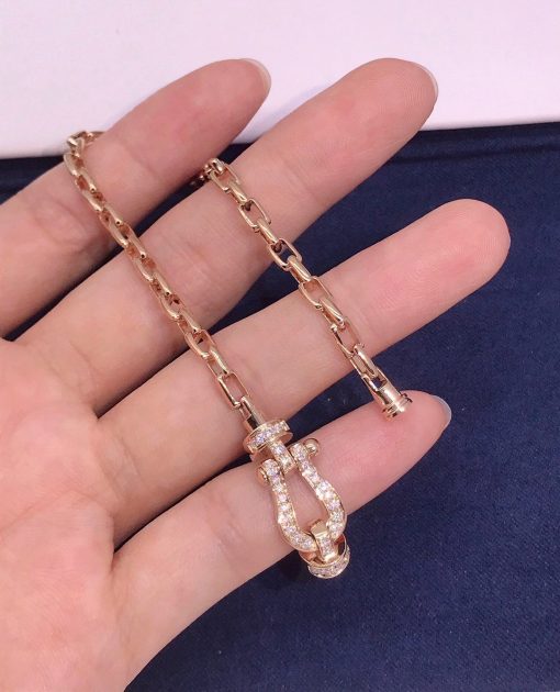 Fred Force 10 Bracelet 18k Pink Gold and Diamonds Medium Model -0B0071