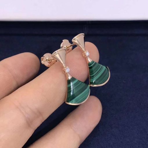 Bvlgari Divas' Dream Earring Rose Gold Set with Malachite 356454