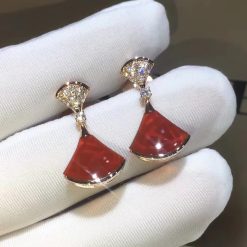 Bvlgari Divas' Dream Earring Rose Gold Set with Carnelian and Diamonds 350853