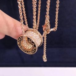 Bvlgari B.zero1 Necklace Set with Pavé Diamonds on the Spiral 348035