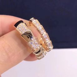 Bvlgari Serpenti Viper Band Ring Set with Demi Pavé Diamonds 353288