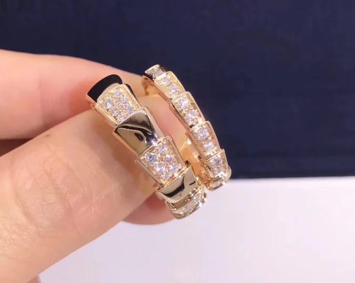 Bvlgari Serpenti Viper Band Ring Set with Demi Pavé Diamonds 353288