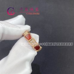 Bvlgari Serpenti Viper Band Ring Set with Carnelian Elements 353348