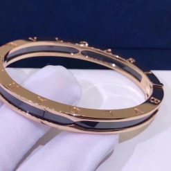 Bvlgari B.zero1 Bangle Bracelet in 18k Rose Gold and Cermet 352998