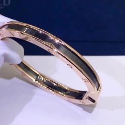 Bvlgari B.zero1 Bangle Bracelet in 18k Rose Gold and Cermet 352998