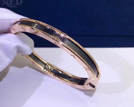 Bvlgari B.zero1 Bangle Bracelet in 18k Rose Gold and Cermet 352998