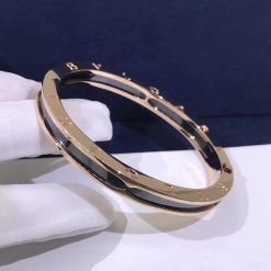 Bvlgari B.zero1 Bangle Bracelet in 18k Rose Gold and Cermet 352998