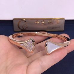 Bvlgari Divas' Dream Rose Gold Cuff Bracelet Set with Mother-of-pearl 352629